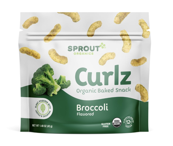 Sprout Organic Baby Food, Stage 4 Toddler Snacks, Broccoli Plant Power Curlz, 1.48 Ounce -Pack of 6 (Packaging May Vary)